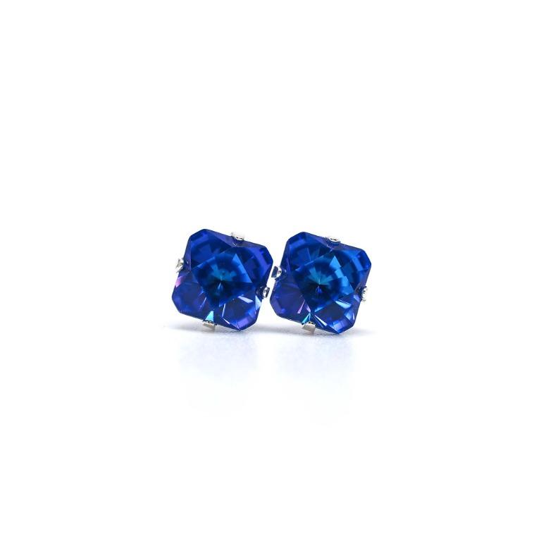 Mens blue sapphire best sale earrings