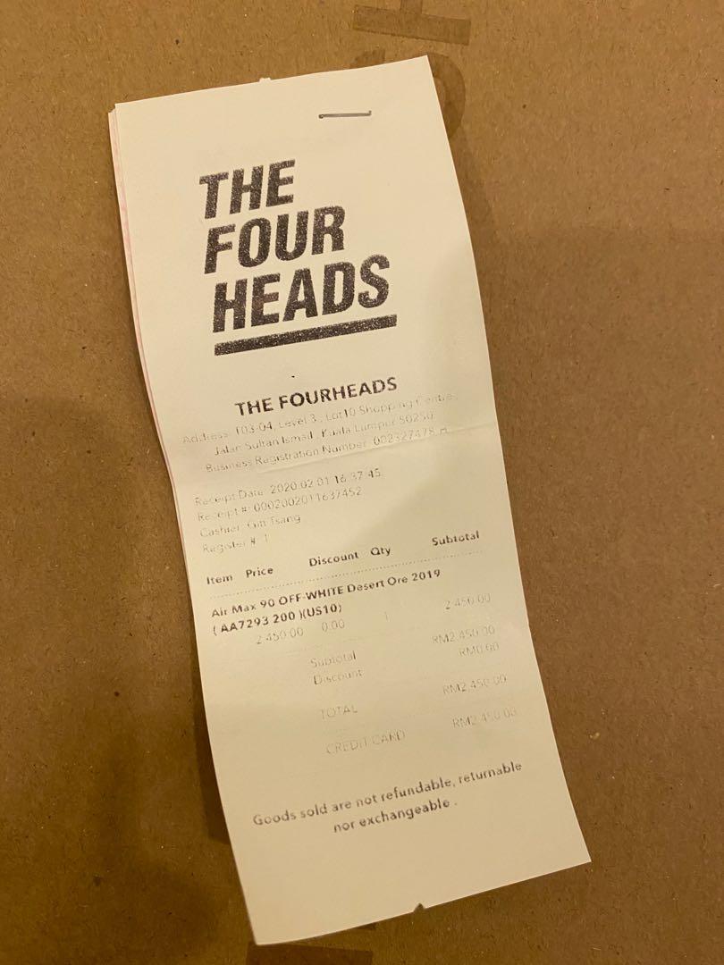 Off white air on sale max 90 receipt