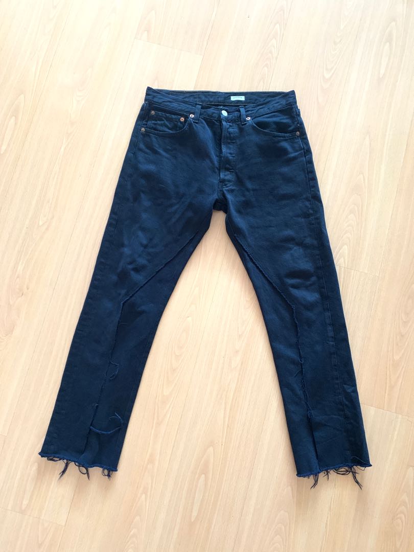 Old Park Slit Jeans Levis Black Overdyed S Men s Fashion Bottoms