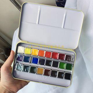 O.win by Paul Rubens 24 Color Watercolor Paint Set in Metal Tin
