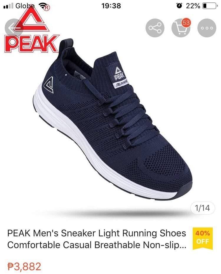 Peak Men S Running Shoes Brand New Men S Fashion Footwear Sneakers On Carousell