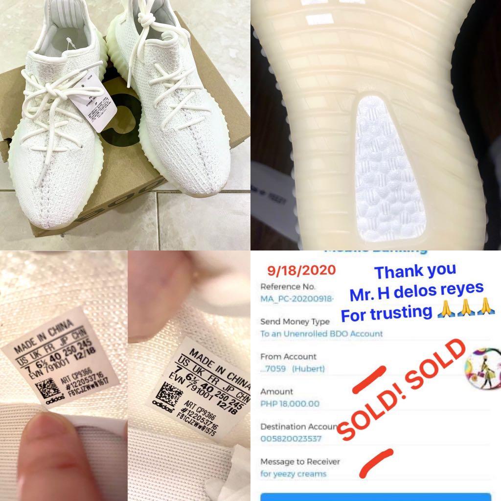 RUSH SALE! NEW BNEW IN BOX AUTH. ADIDAS YEEZY BOOST 350 V2 CREAM/WHITE MENS RUBBER SHOES SZ. (AUTHENTICATED BY legitcheck by ch ) see pics posted , Fashion, Footwear, Sneakers on Carousell