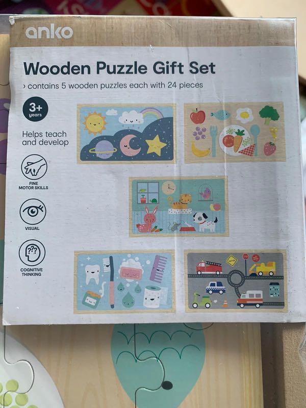 Set of 5 wooden puzzles Kmart Aus