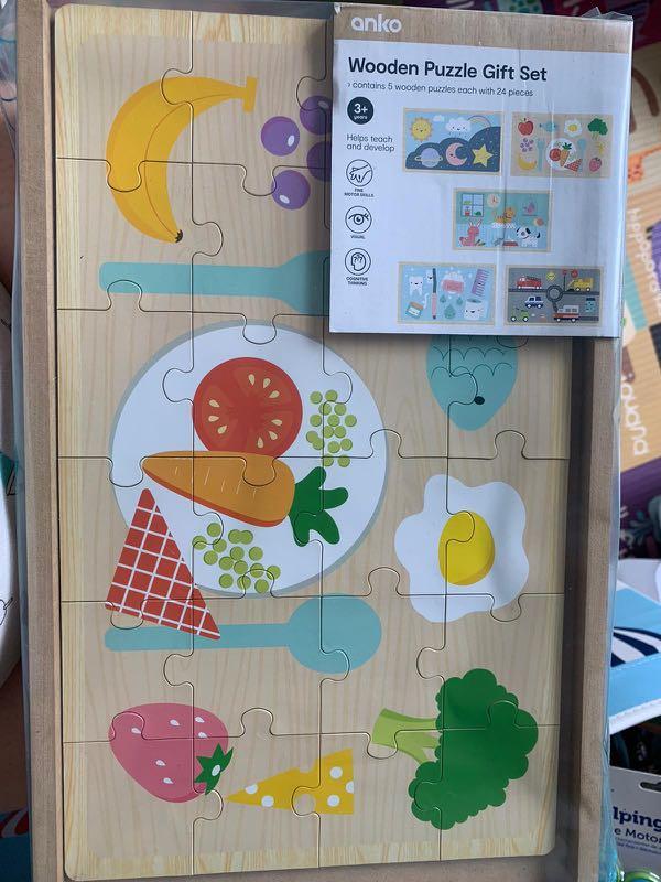 Set of 5 wooden puzzles Kmart Aus, Hobbies & Toys, Toys & Games on 