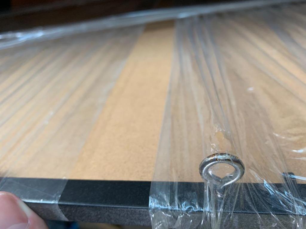 Solid wood Frame (Category: Bed Frames & Mattresses) located in Singapore. Submitted by ethantheseller (Listing ID 1036073665, Image 3). Description: Only 1 piece | Condition 9.9/10 -Frame Size: 940mm x 640mm -Printed Size: 900mm x 600mm -Behind have additional 2 hooks to hang using cable -Used once for exhibition show only. .