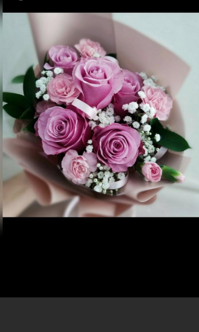 Special Unique Purple Rose Bouquet Gardening Flowers Bouquets On Carousell