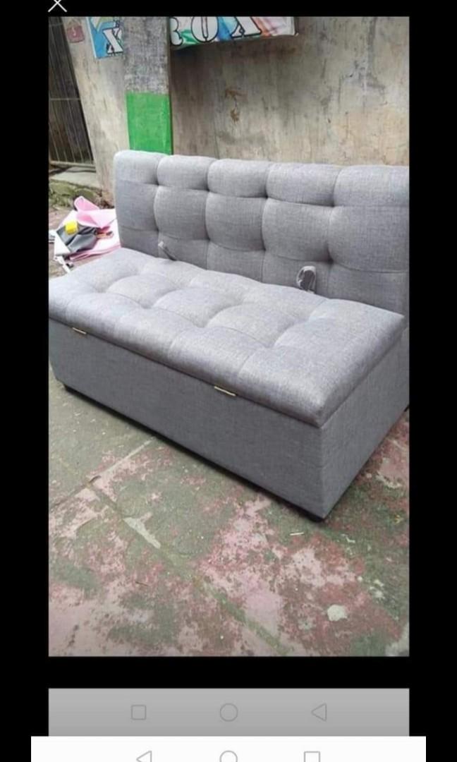 Storage ottoman with store backrest