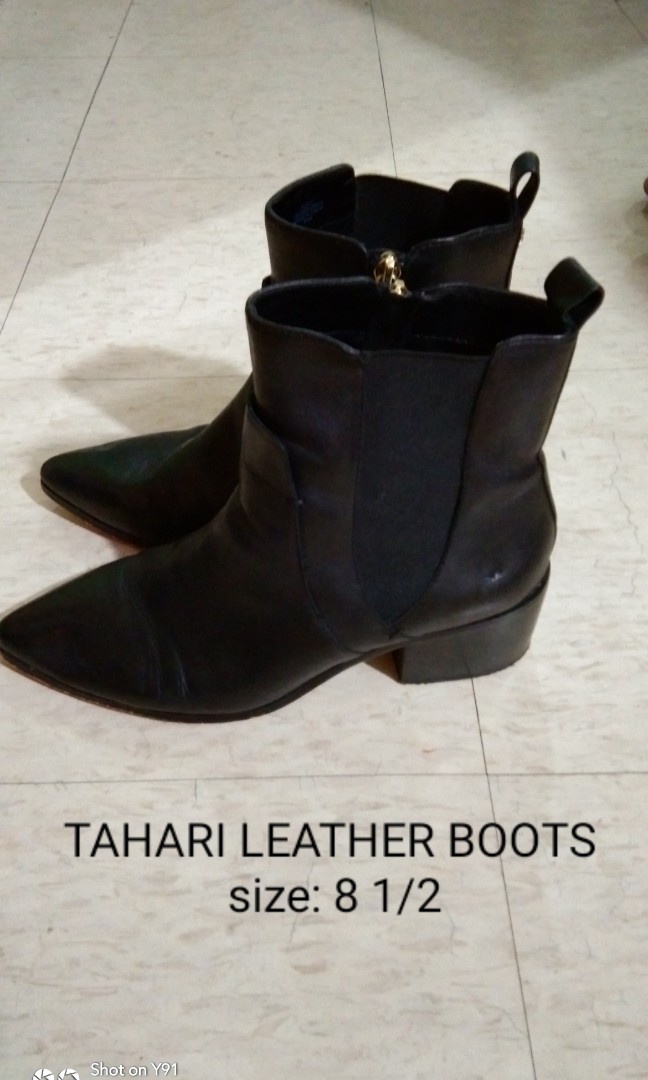TAHARI LEATHER BOOTS, Women's Fashion 