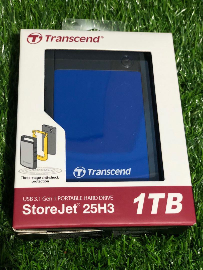 TRANSCEND PORTABLE HARD DRIVE (Category: Hard Disks & Thumbdrives) located in Makati City. Submitted by guerle (Listing ID 1035978670, Image 3). Description: Transcend StoreJet 25H3 Portable Hard Drive Anti-shock USB 3.1.