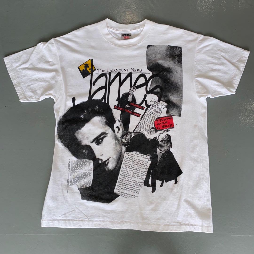 Vintage 1992 James Dean News All Over Print T Shirt Men S Fashion Clothes Tops On Carousell