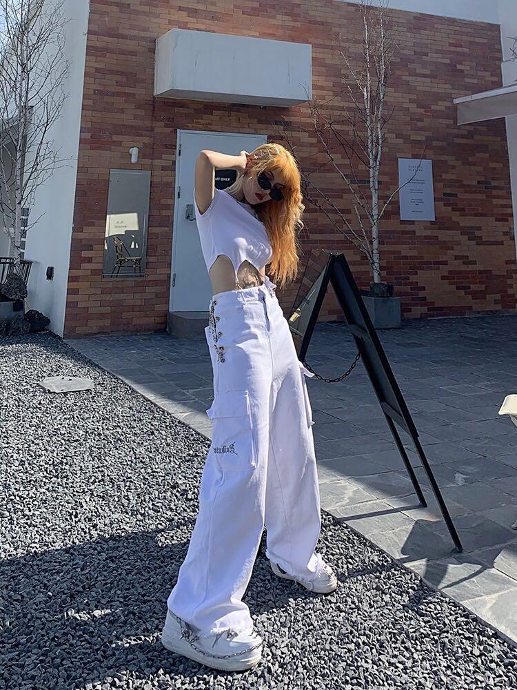White clearance baggy jeans