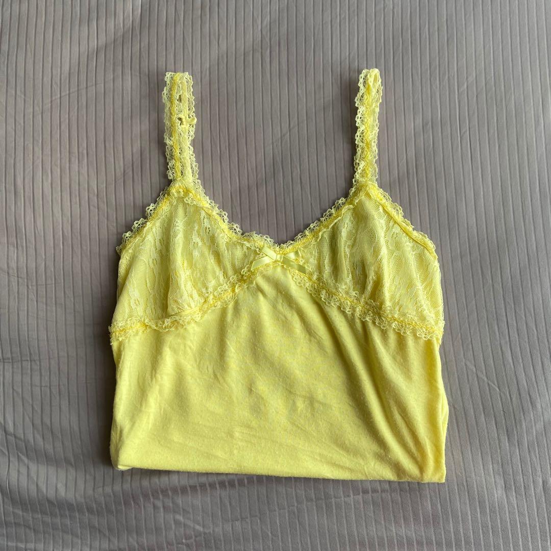 Yellow lace tank top Clearance