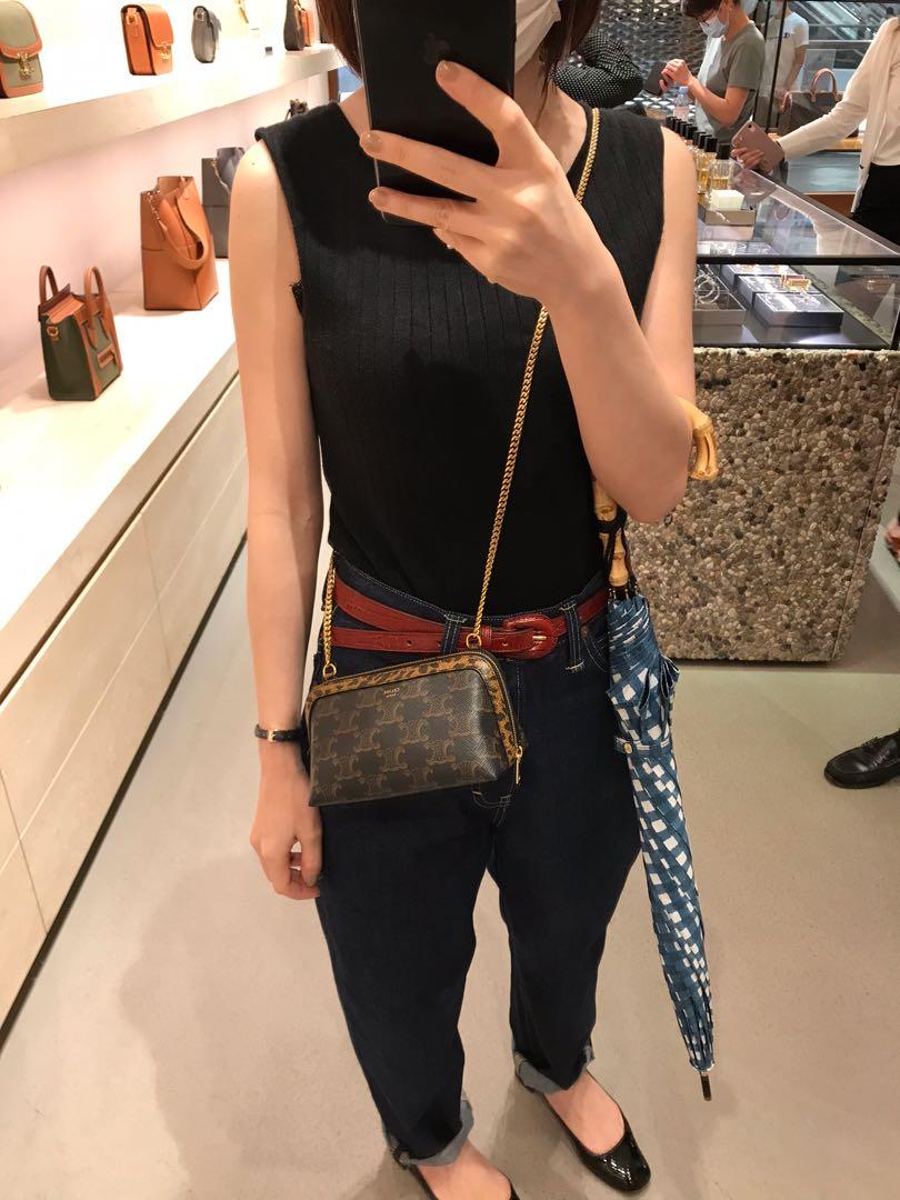 Celine Triomphe Clutch With Chain