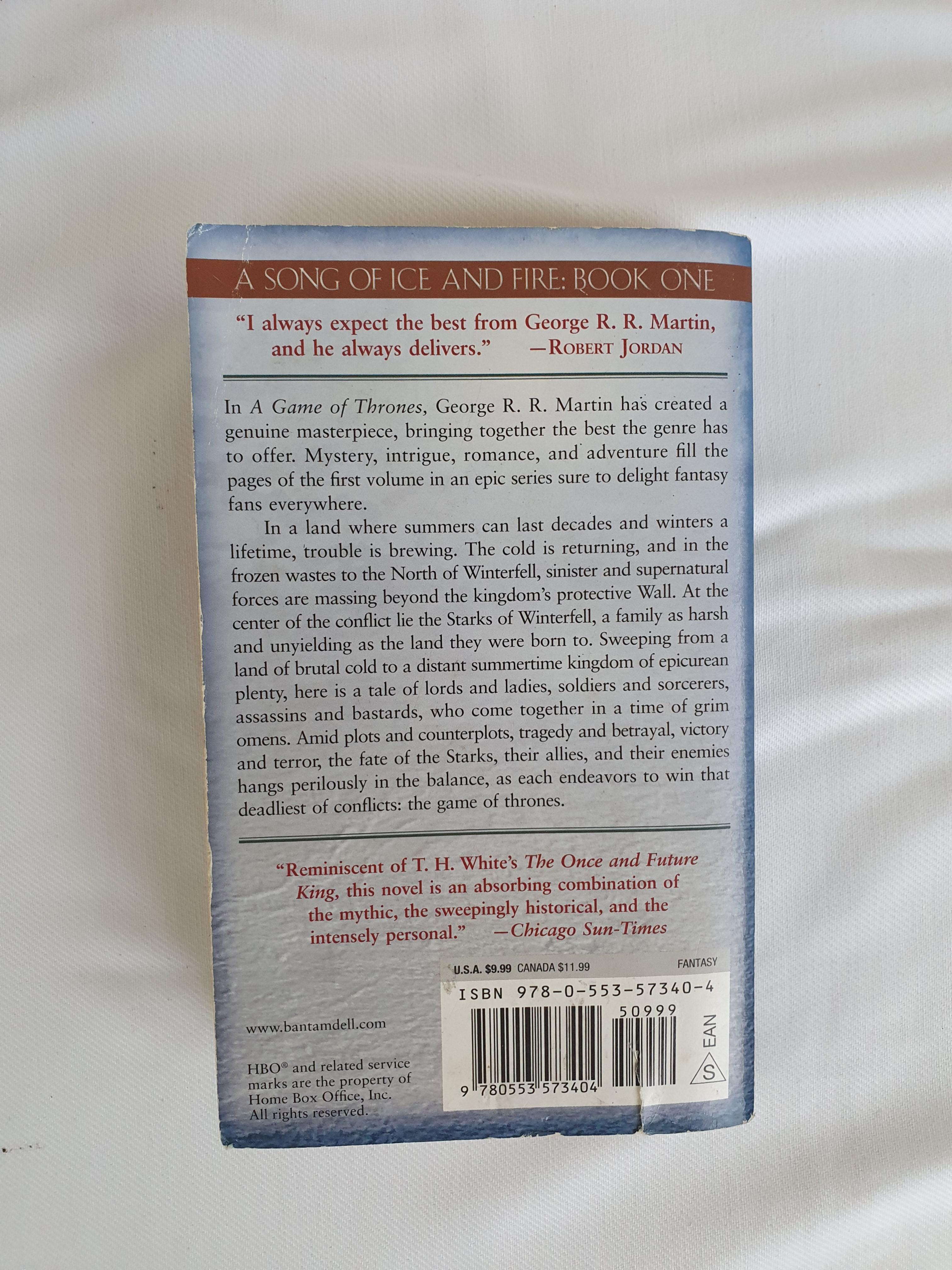 A Game of Thrones (Category: Storybooks) located in Santa Rosa. Submitted by den.j (Listing ID 1036269842, Image 3). Description: has a small tear at the back.
