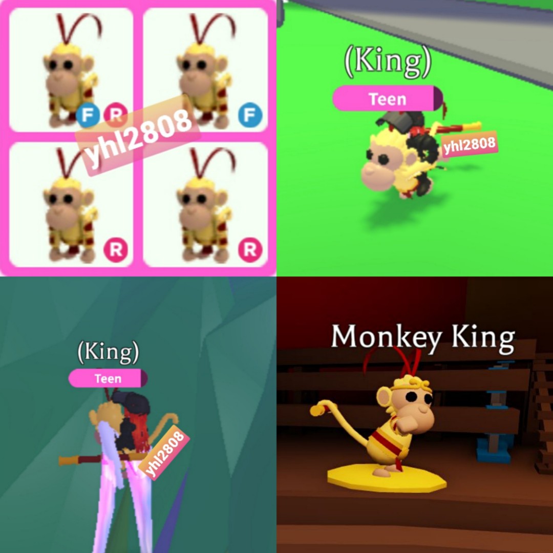 Adopt Me Monkey King (x4), Toys & Games, Video Gaming, InGame