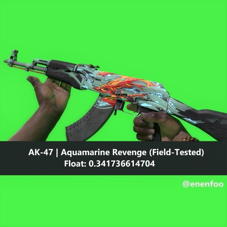 Ak 47 Aquamarine Revenge Ft Field Tested Csgo Skins Knife Green Skin Orange Skin Toys Games Video Gaming In Game Products On Carousell - roblox cs go skins hack