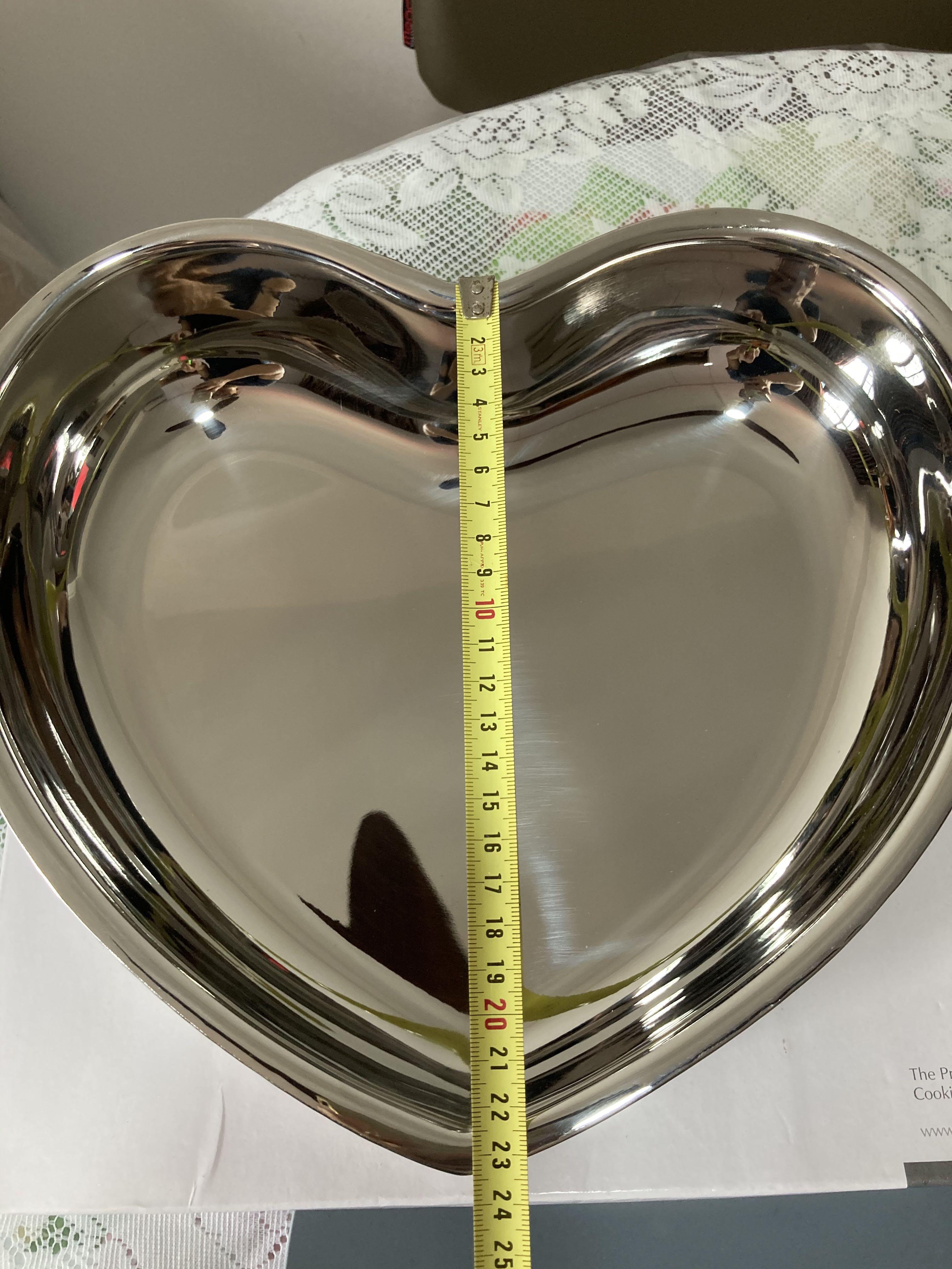 AMC Stainless Steel Heart Shape Tray, Furniture & Home Living ...