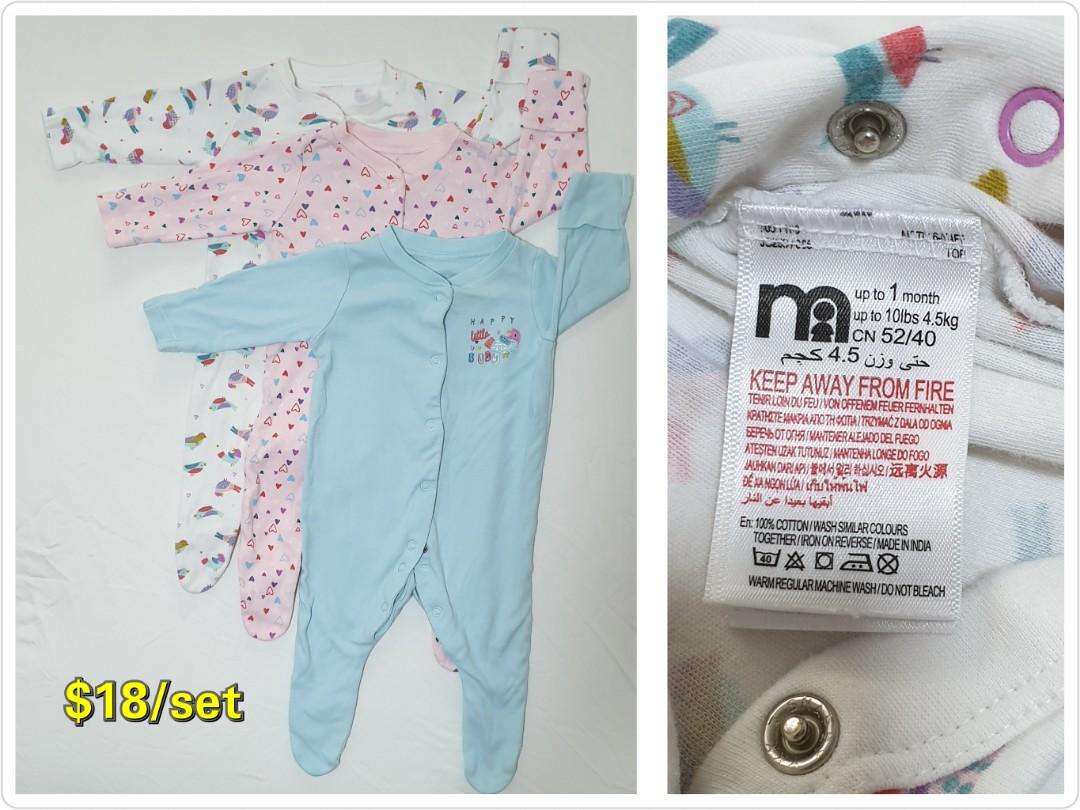 up to 1 month baby clothes