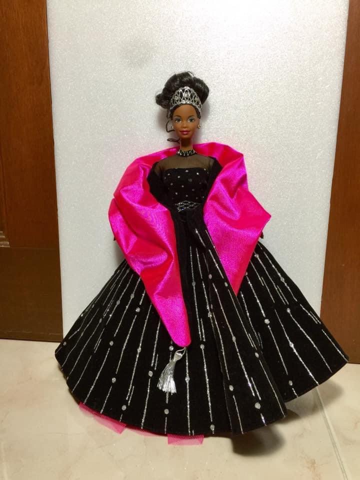 holiday barbie black and pink dress