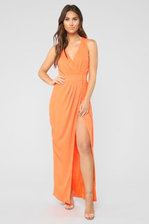 dark orange maxi dress