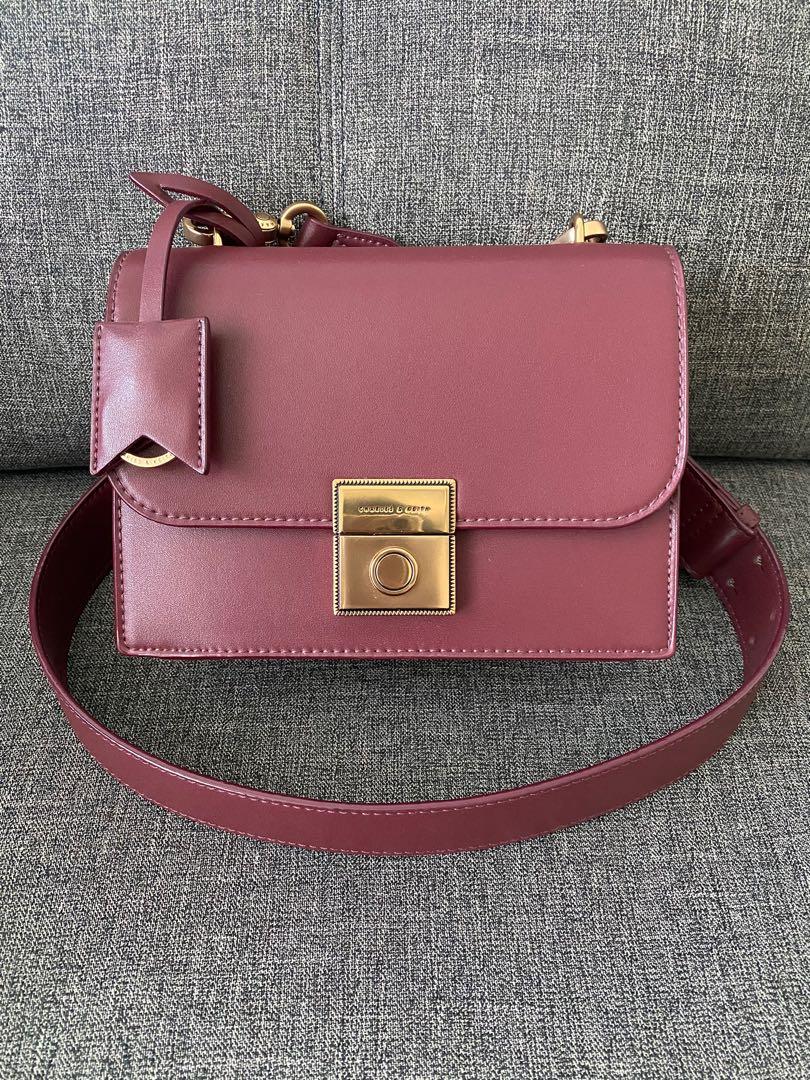 Boxy push lock crossbody bag top