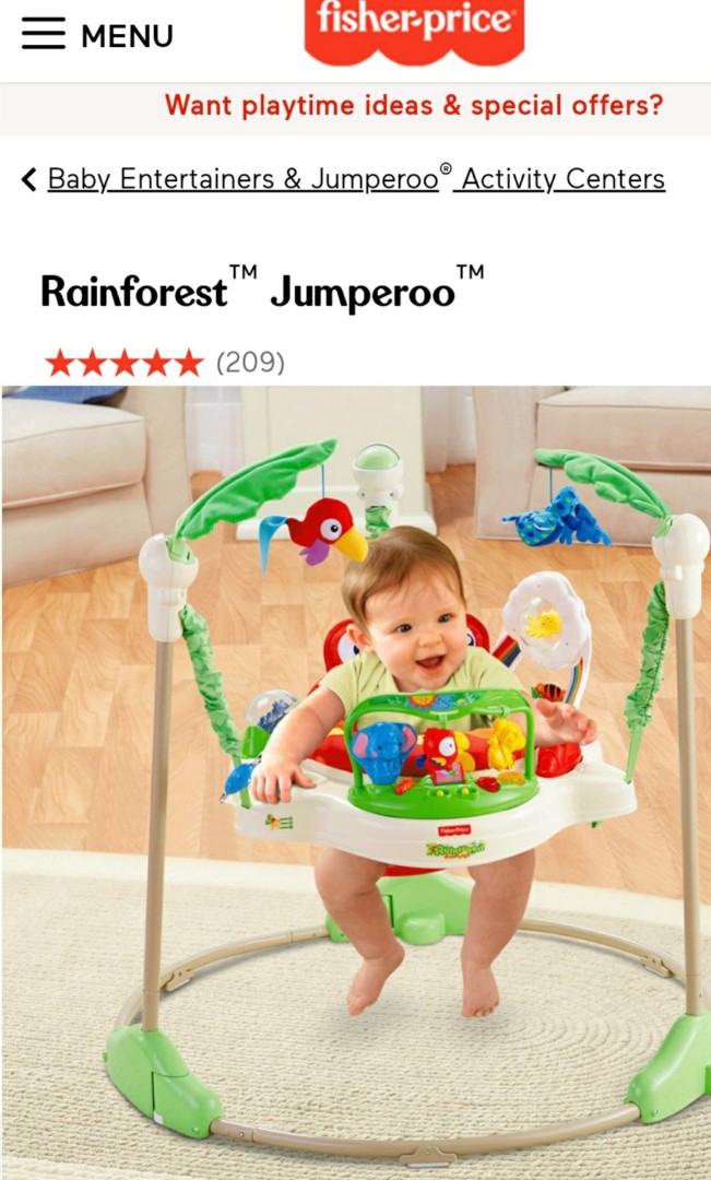 rainforest exersaucer fisher price