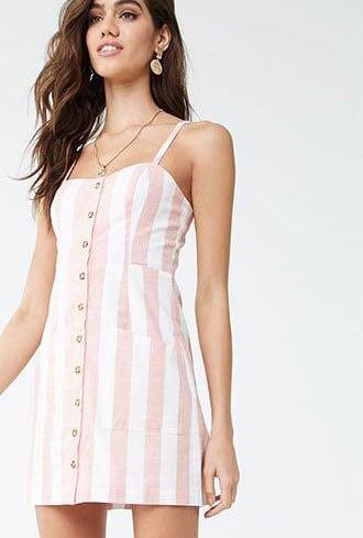 Forever 21 striped button down dress online
