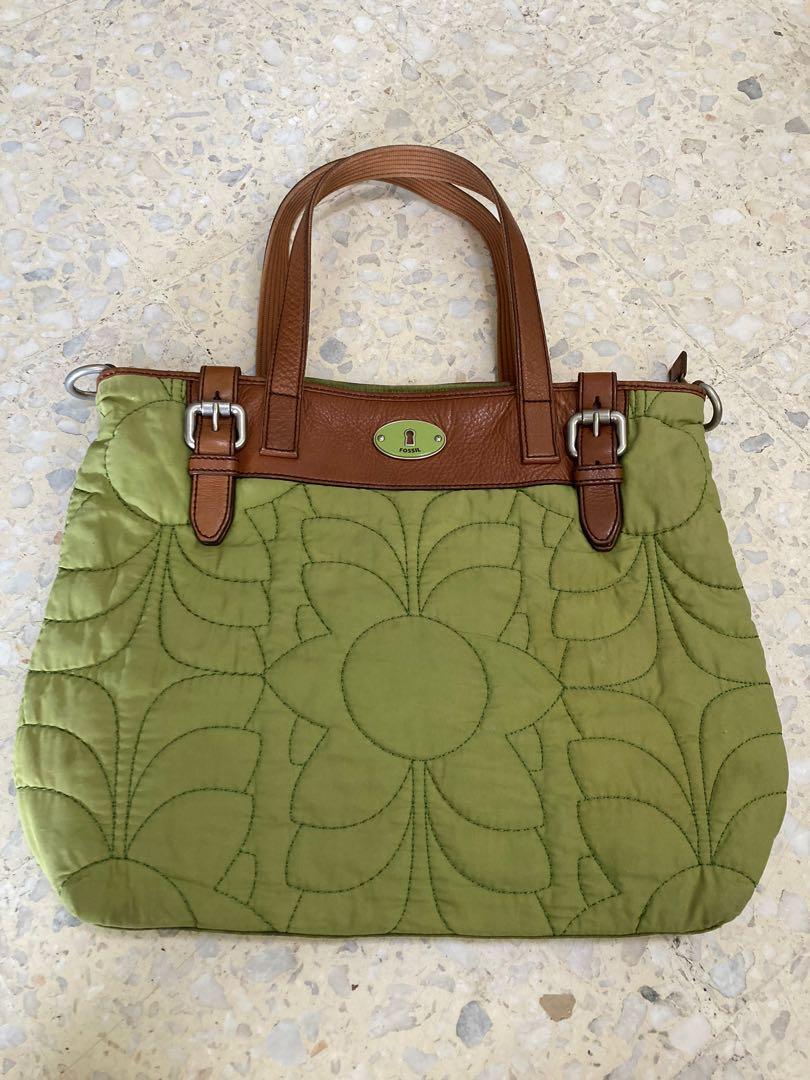 Fossil green handbag store