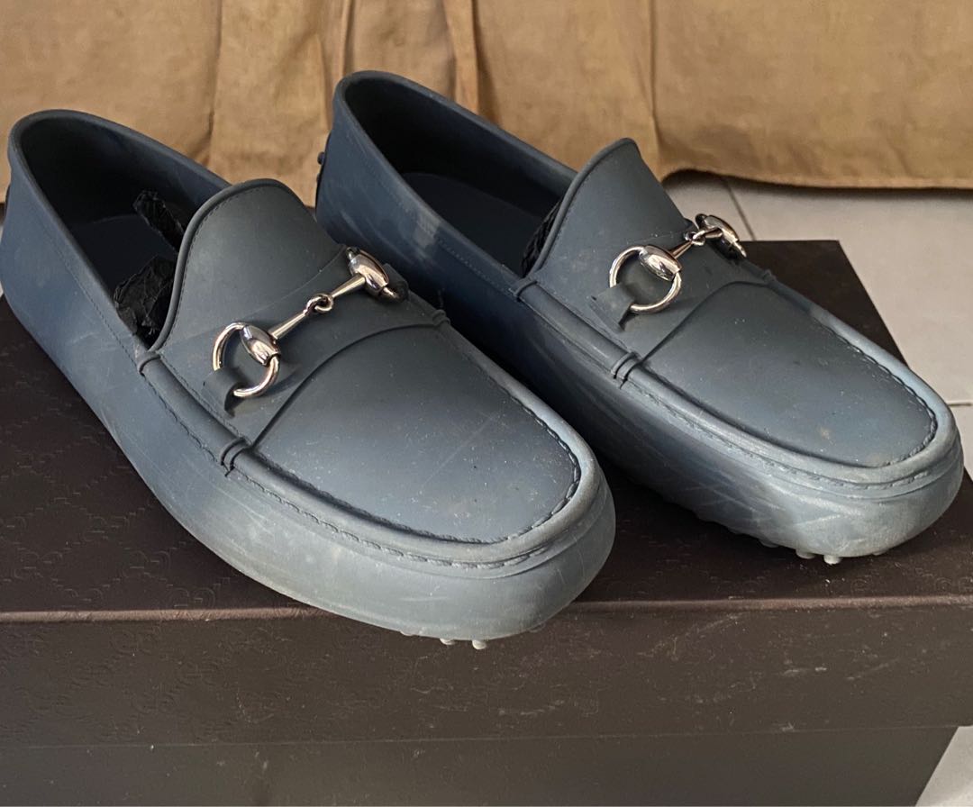 gucci rubber loafers