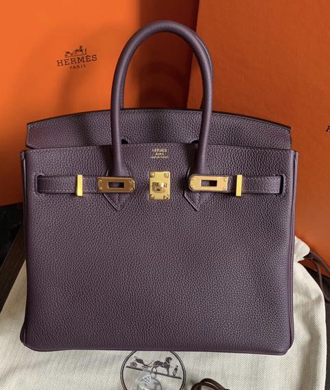 hermes birkin 30cm box leather raisin purple