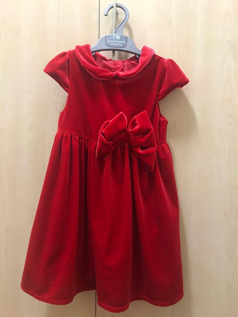 h&m baby red dress