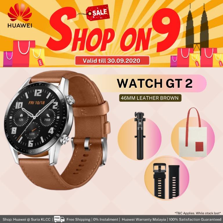 Huawei Watch Gt 2 Smart Watch Unisex 46mm Leather Brown Promo Free Gifts 100 Huawei Malaysia Warranty Men S Fashion Watches On Carousell