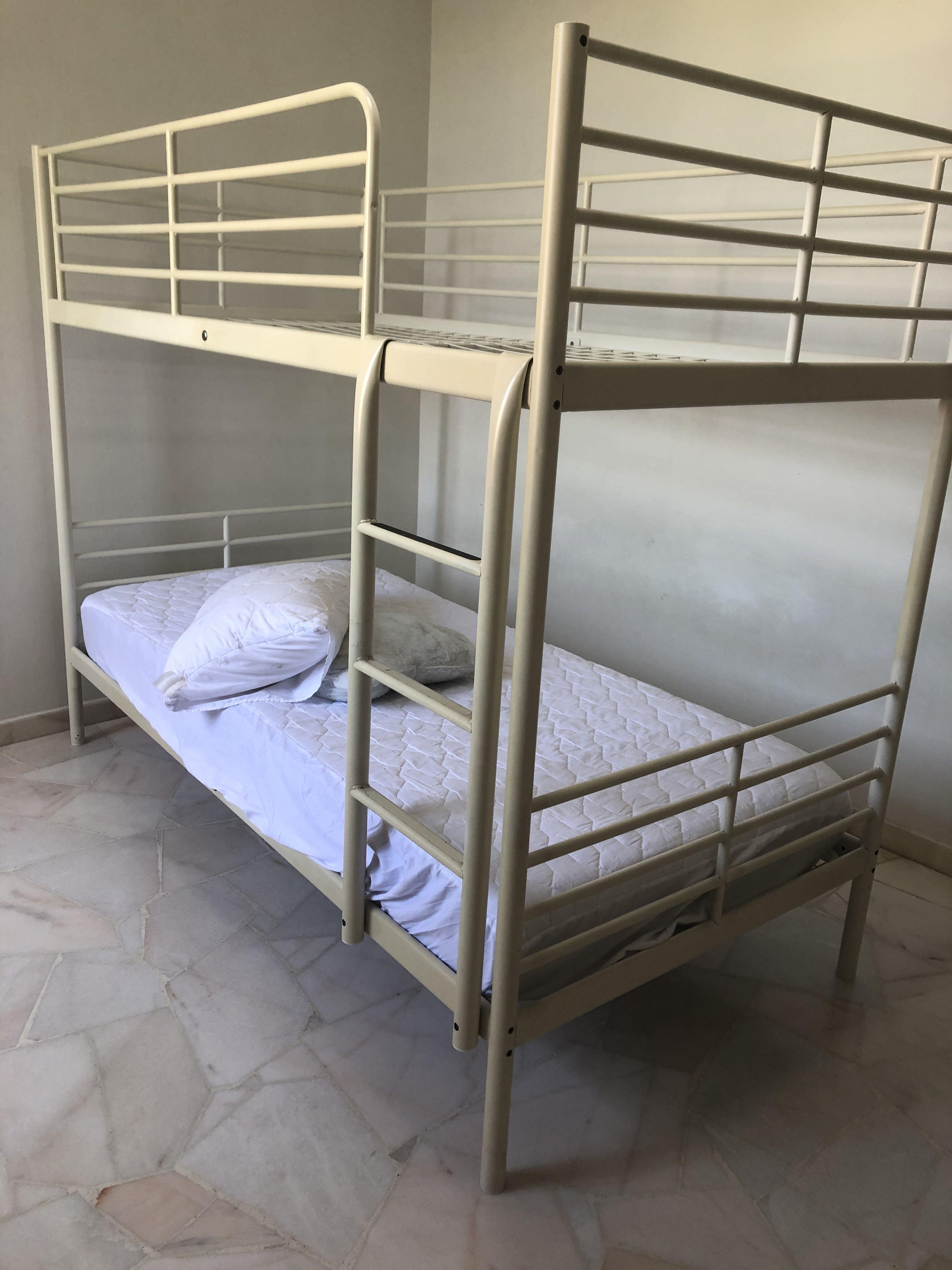 Ikea White Bunk Bed/Double Decker Bed Frame, Furniture & Home Living ...