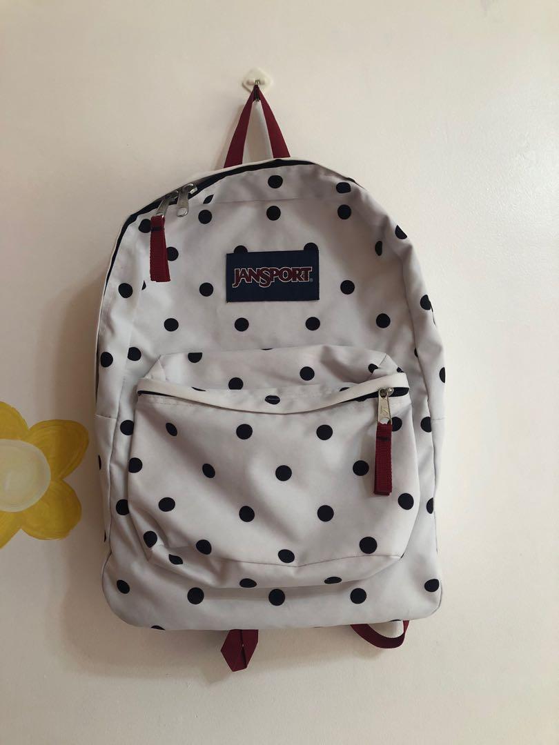 Jansport white backpack with black specks clearance