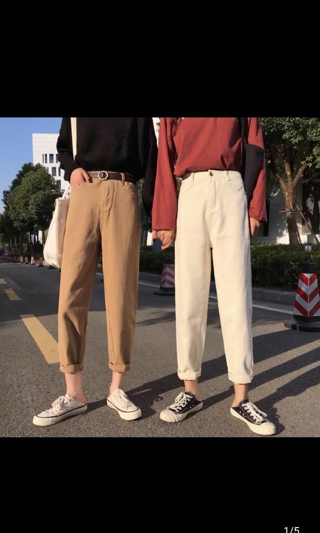 Straight leg high rise khakis Clearance