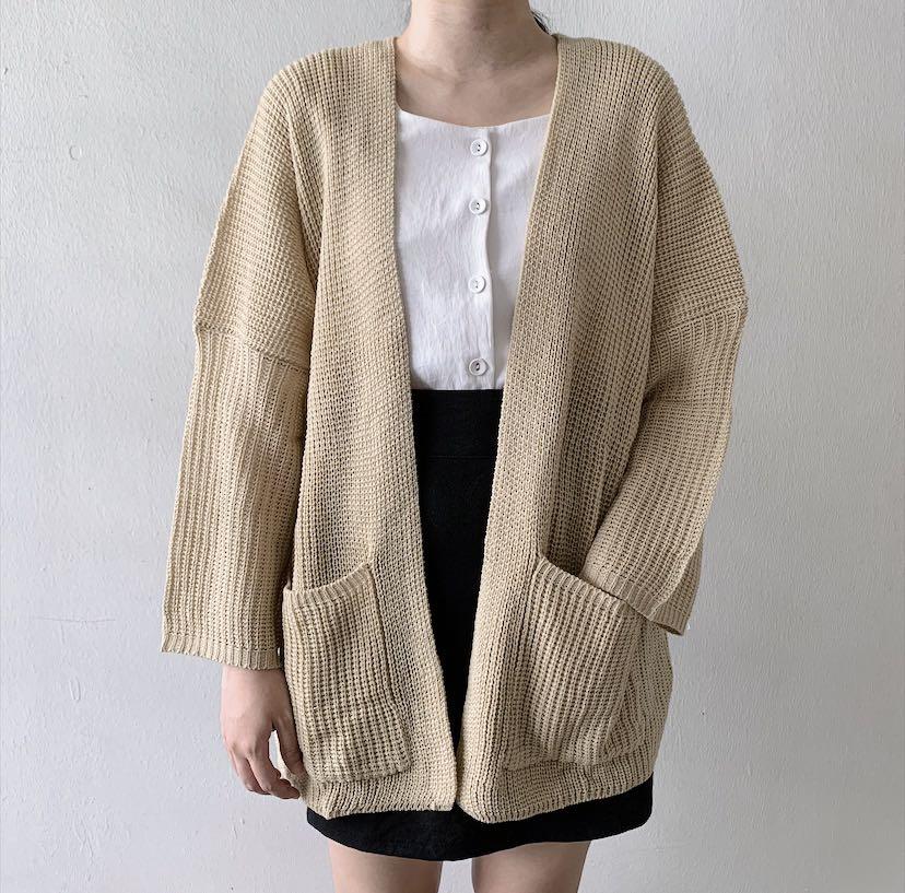 cream cardigan oversized