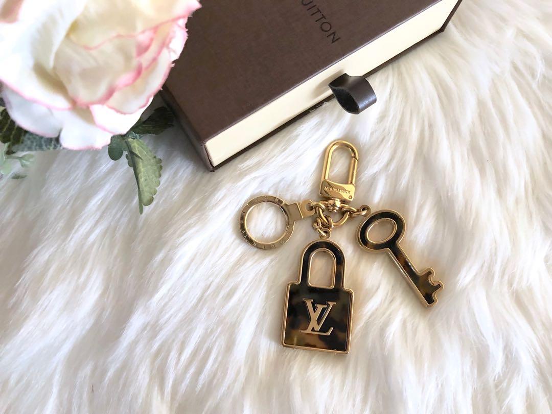 Louis Vuitton Resin Lock and Key Monogram Bag Charm Gold