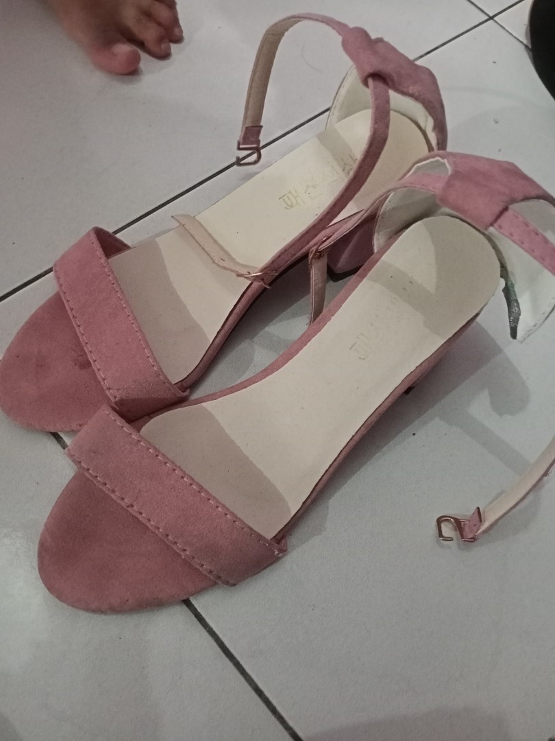 pink midi heels