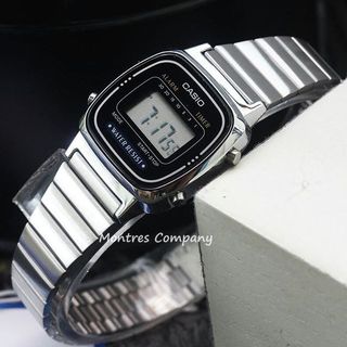 Montres Company 香港註冊公司(32年老店) 卡西歐 CASIO 不鏽鋼錶帶 細錶徑 LA670 LA670WA LA670WA-1 LA-670 LA-670WA LA-670WA-1 復古風 黑銀色 五款色有現貨64215239508483110