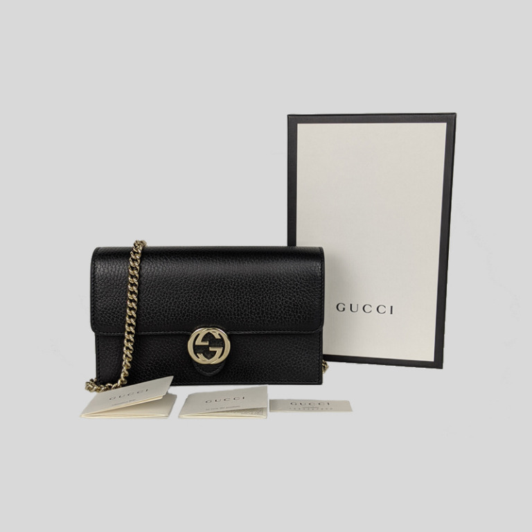 NEW GUCCI 510314 Interlocking Leather Chain Cross Body Wallet Bag, Pin –  Malvaddiction LLC