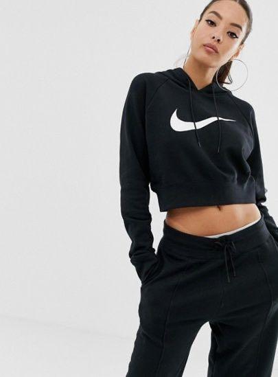 Nike swoosh crop overhead hoodie on sale
