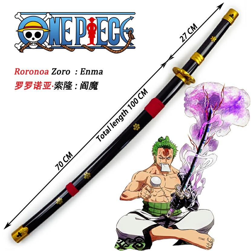One Piece Roronoa Zoro Enma Sword Anime Costume Cosplay 104cm Wooden Sword