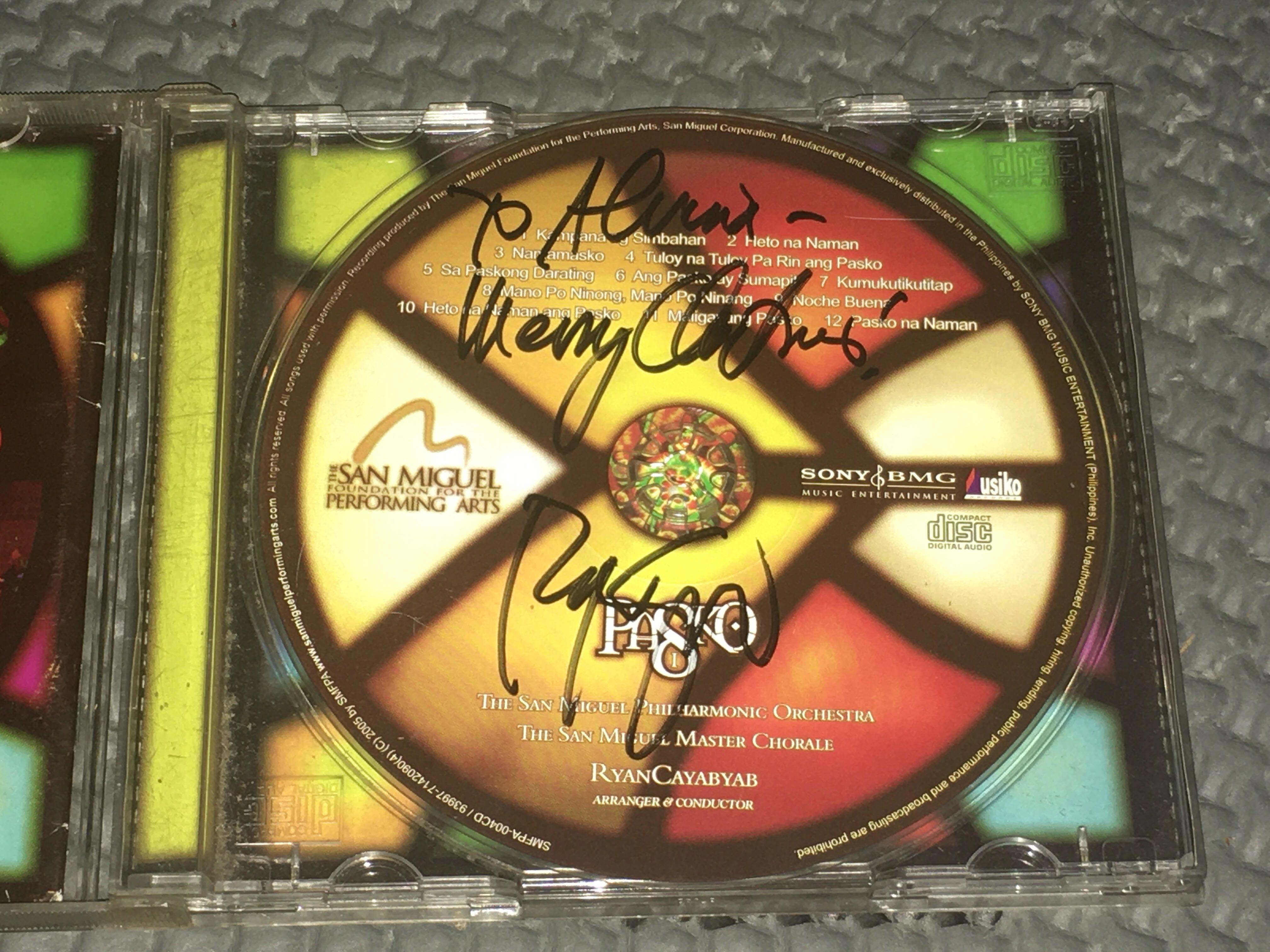 Pasko 1 (Category: CDs & DVDs) located in Quezon City. Submitted by neverfoundland (Listing ID 1036372761, Image 2). Description: Pasko 1 is a compilation of Filipino Christmas song arranged and conduct by Our National Artist for Music Ryan Cayabyab. Signed Copy by Ryan Cayabyab itself. limited edition CD..