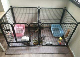Pet metal play pen fence gate for dog rabbit guinea pig playpen cage Pet metal play pen fence gate for dog rabbit guinea pig playpen cage