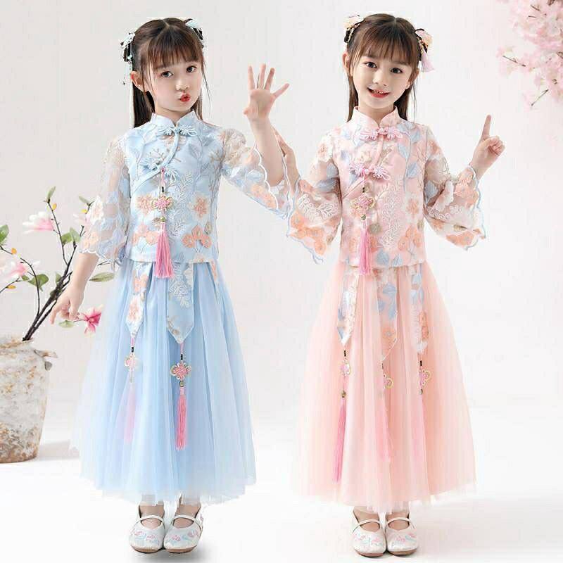 PO 110 160cm Girls Traditional Hanfu QiPao Chinese New Year Cheongsam Korean Han Fu Qi Pao Cheong Sam Fu Korea Hanbok Han bok princess Babies Kids Babies Kids Fashion on Carousell