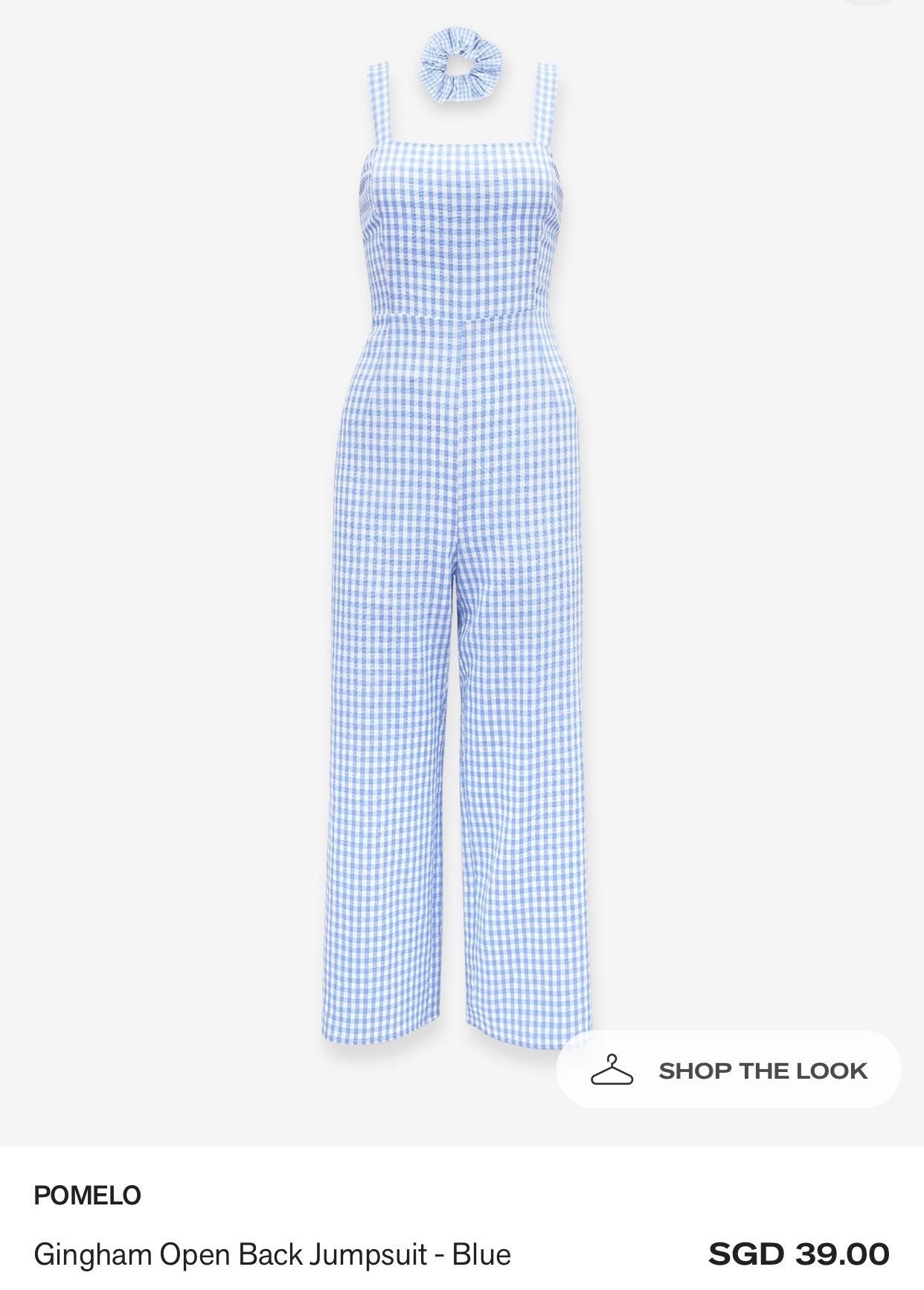 Blue gingham jumpsuit discount