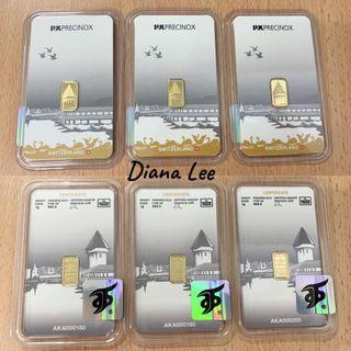 Precinox Kapellbrücke Switzerland🇨🇭 Gold Bar 1g 999.9 pamp mennica perth mint degussa credit suisse engelhard metalor philoro heraeus