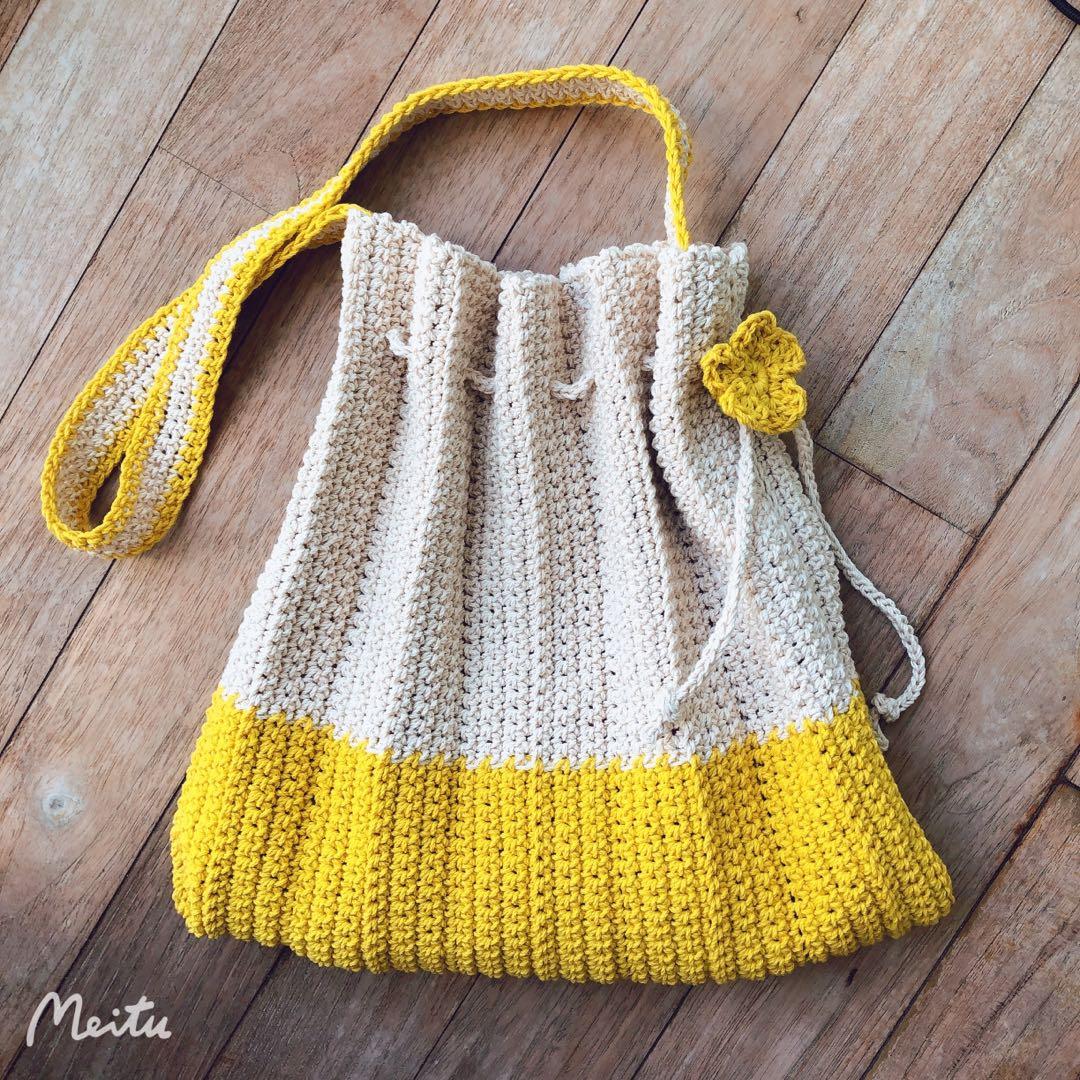 Crochet pleated on sale bag