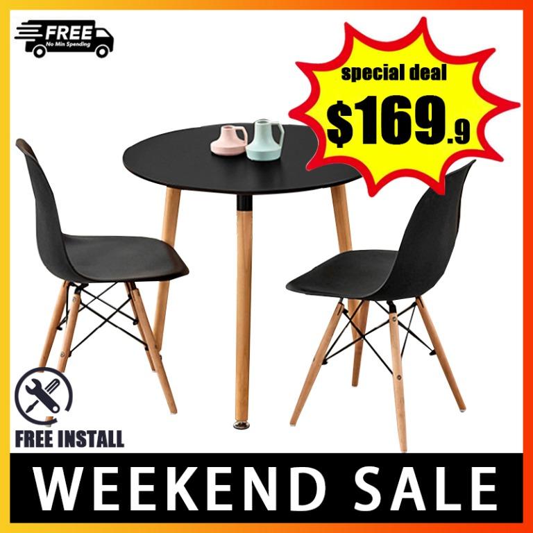 Promotion Dining Table Sets 1 2 Black Furniture Tables Chairs On Carousell