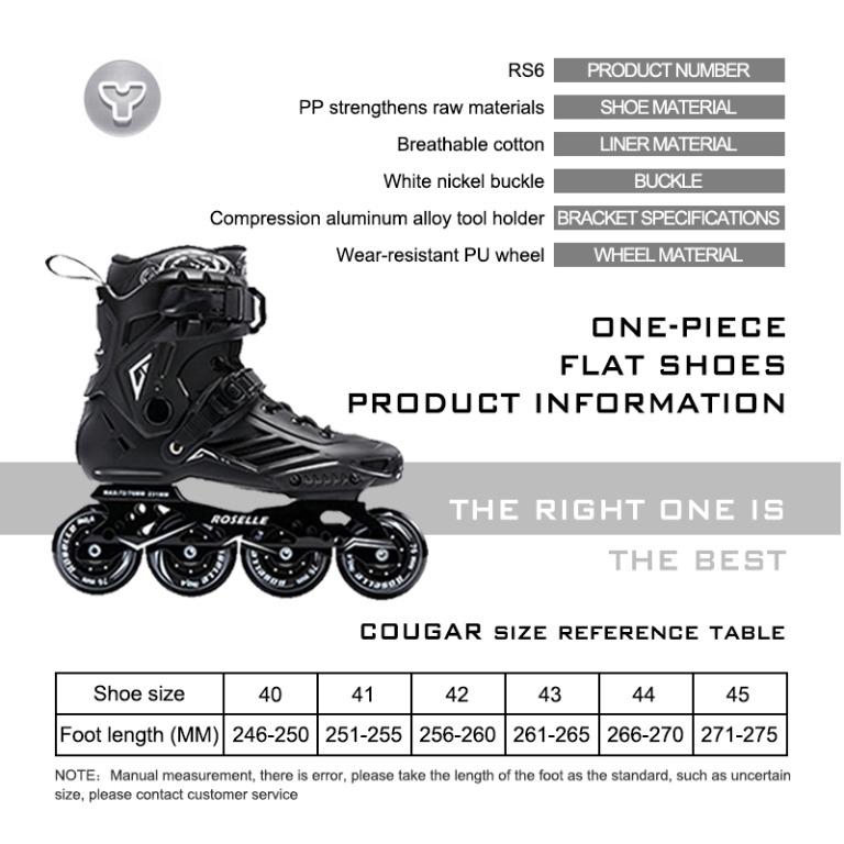 Roselle RS6 Cool Adult Inline Skates / Roller Skates (Black), Sports